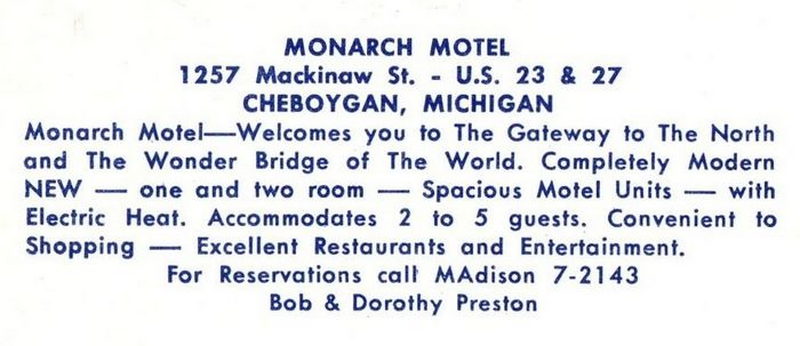 Monarch Motel - Vintage Postcard